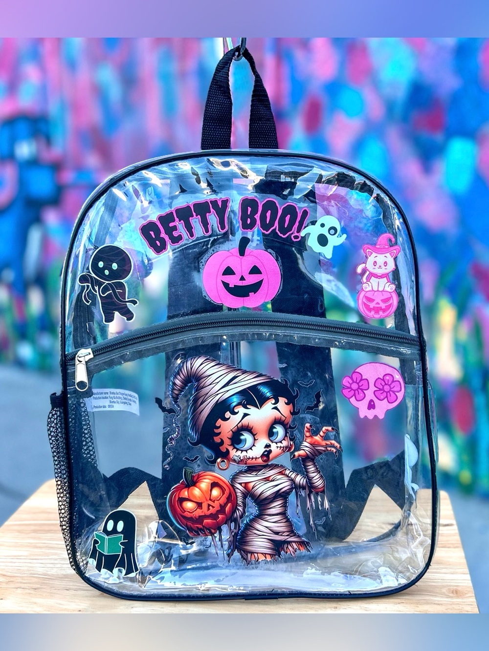BETTY BOOP HALLOWEEN Clear Backpack 15”